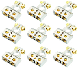 12 MK Audio MBTC300N 0/2/4/6/8 AWG Single Negative Power Battery Terminal Connectors Chrome
