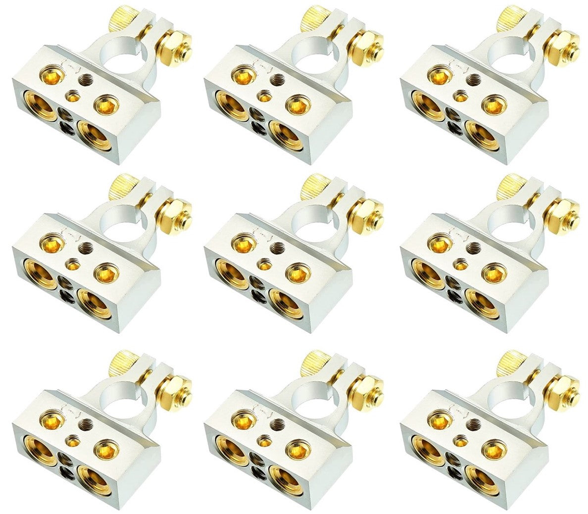 12 Absolute BTC300N 0/2/4/6/8 AWG Single Negative Power Battery Terminal Connectors Chrome
