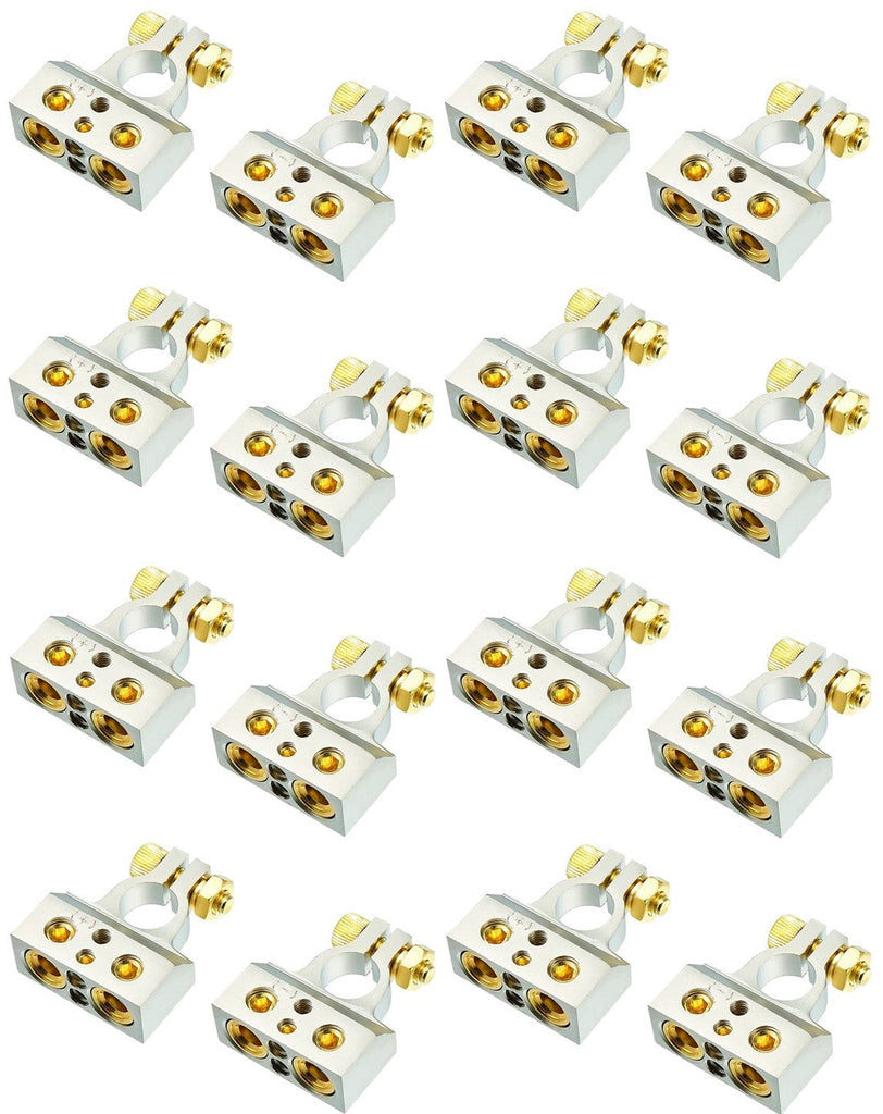 8 Pair ABTC300PN 0/2/4/6/8 AWG Positive & Negative Power Battery Terminal Chrome