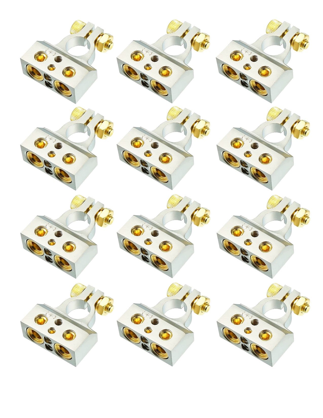 12 Absolute BTC300P 0/2/4/6/8 AWG Single Positive Power Battery Terminal Connectors Chrome