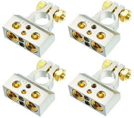 4 American Terminal ABTC300P 0/2/4/6/8 AWG Single Positive Power Battery Terminal Connectors Chrome