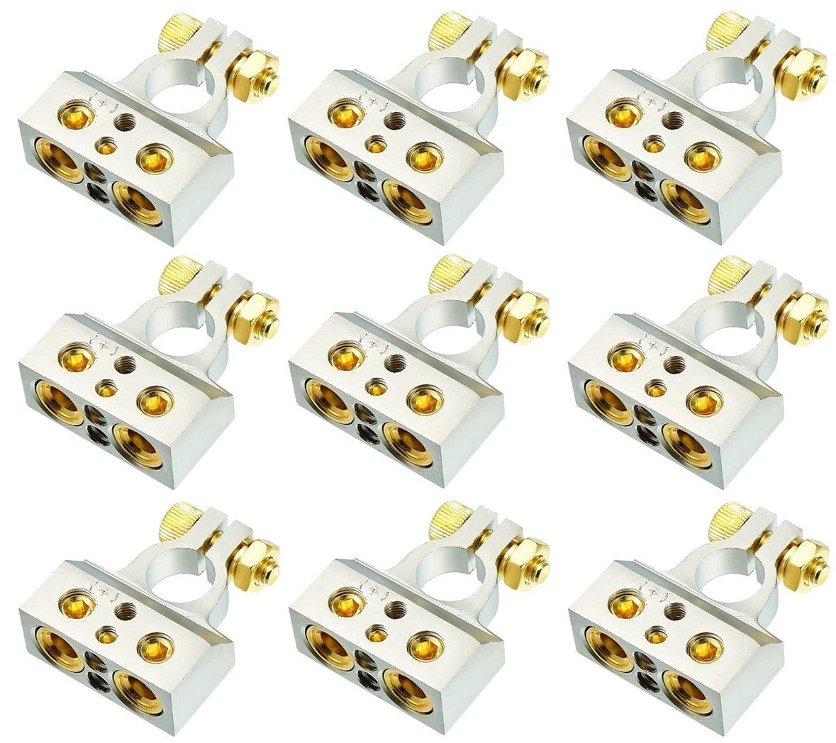 9 MK Audio MBTC300P 0/2/4/6/8 AWG Single Positive Power Battery Terminal Connectors Chrome