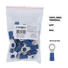 Load image into Gallery viewer, Install Bay BVRT638 Blue Vinyl Ring Terminal 6 Gauge 3/8 Inch - Package of 25