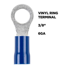 Load image into Gallery viewer, Install Bay BVRT638 Blue Vinyl Ring Terminal 6 Gauge 3/8 Inch - Package of 25