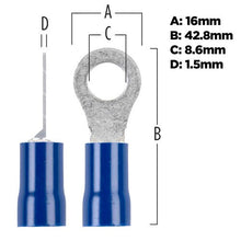 Load image into Gallery viewer, Install Bay BVRT6516 Blue Vinyl Ring Terminal 6 Gauge 5/16 inch - Package of 25