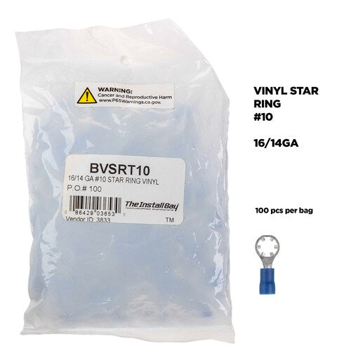 Install Bay BVSRT10 BLUE #10 STAR RING TERMINAL 16-14 Pack of 100