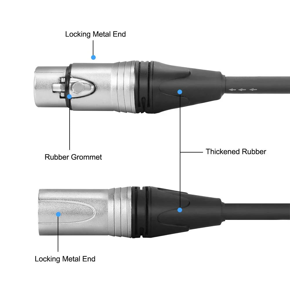 2 MR DJ CXMXF25 25' XLR Male to XLR Female Microphone Balanced Instrumental Dj XLR Interconnect Cable