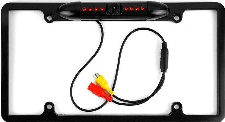Backup Camera Rearview License Plate Frame for ALPINE INE-W987HD INEW987HD Black