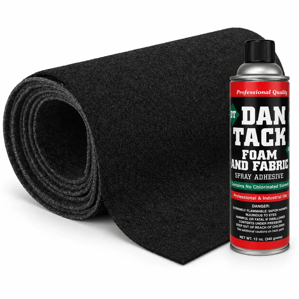 Absolute C15BK 15' X 4' Black Carpet Speaker RV Boat Marine Truck + Spray Glue Adhesive
