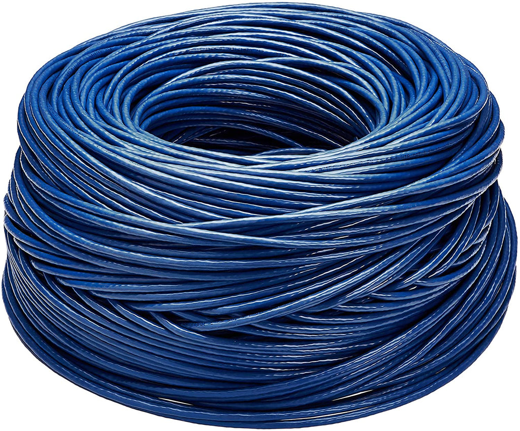 A-T 1000' Cat6 Ethernet Blue Bulk Network Cable 23AWG 600Mhz UL Bare Solid Copper Wire UTP 1000' Blue