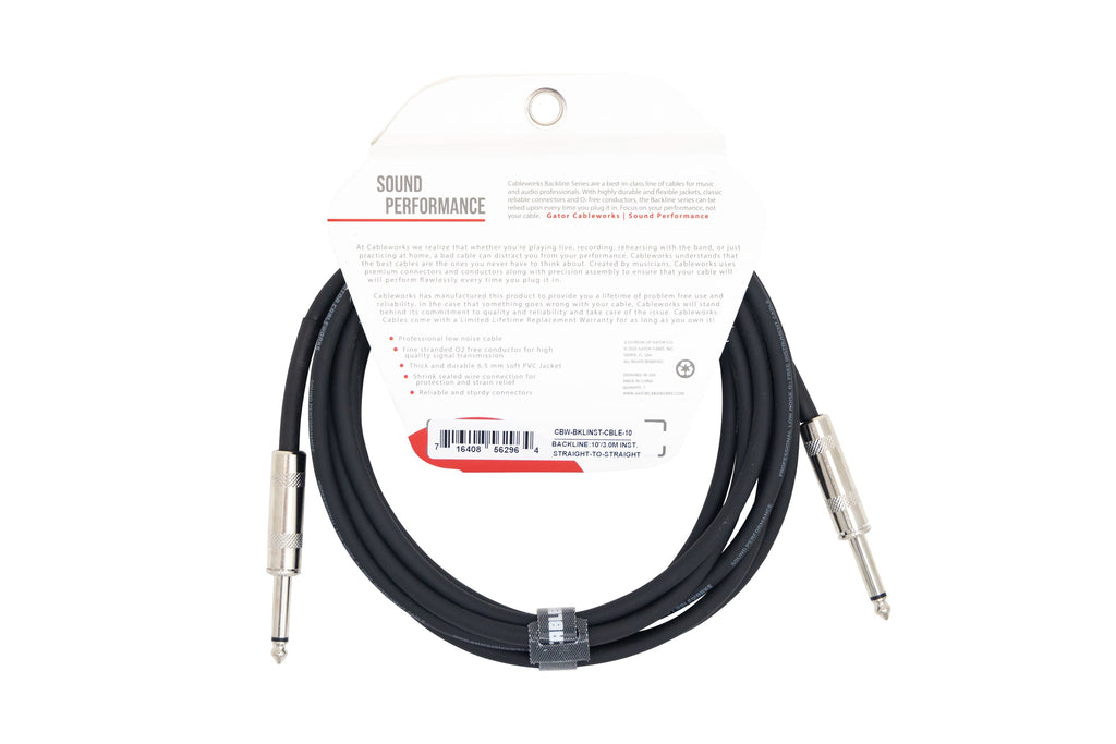 Gator CableWorks GCWB-INS-10 10 Foot Strt to Strt instrument Cable