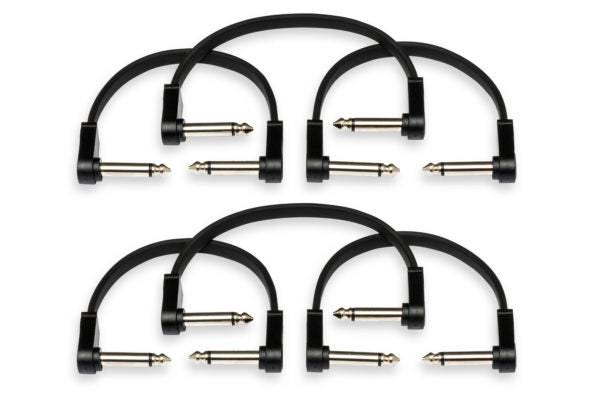 Hosa CFP-112 Flat Guitar Pedalboard Patch Cable Right Angle to Right Angle 12"