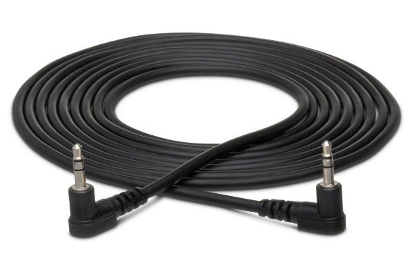 Hosa CMM-100.8RR Stereo Interconnect Cable - Right angle 3.5mm TRS Male to Right angle 3.5mm TRS Male - 8 inch