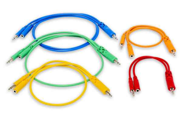 Hosa CMM-515Y Hopscotch Eurorack Patch Cables - 6 inch (Red) 5-pack