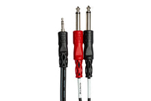Load image into Gallery viewer, Hosa CMP-159 Stereo Breakout Cable - 3.5mm TRS Male to Left and Right 1/4-inch TS Male - 10 foot