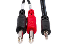 Load image into Gallery viewer, Hosa CMP-159 Stereo Breakout Cable - 3.5mm TRS Male to Left and Right 1/4-inch TS Male - 10 foot