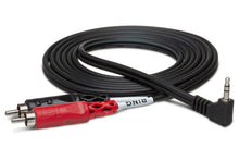 Load image into Gallery viewer, Hosa CMR-206R Stereo Breakout Cable - Right-angle 3.5mm TRS Male to Left and Right RCA Male - 6 foot