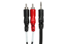 Load image into Gallery viewer, Hosa CMR-206R Stereo Breakout Cable - Right-angle 3.5mm TRS Male to Left and Right RCA Male - 6 foot