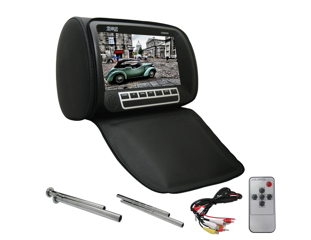 Absolute COM-950IRB 9.5-Inch Headrest Pillow with Zipper Cover TFT/LCD Monitor and Built-In IR Transmitter Black