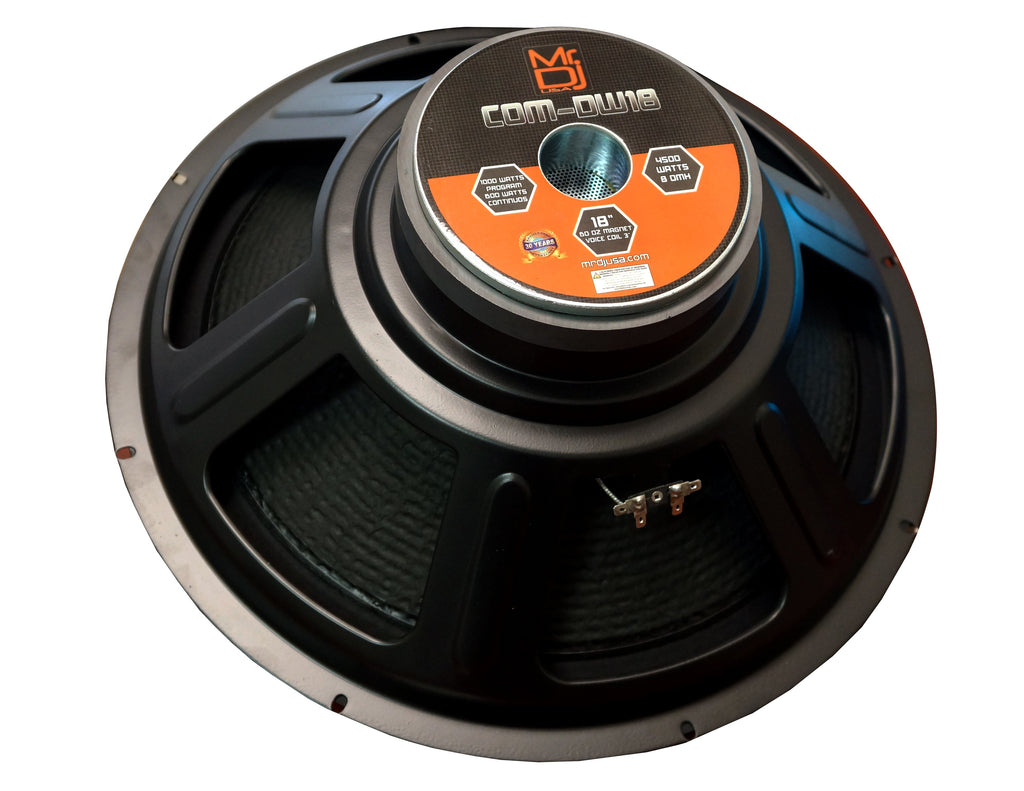 MR DJ COMDW18 Subwoofer 4500W Black 18" PRO PA DJ Home Audio Raw Speaker 8ohm