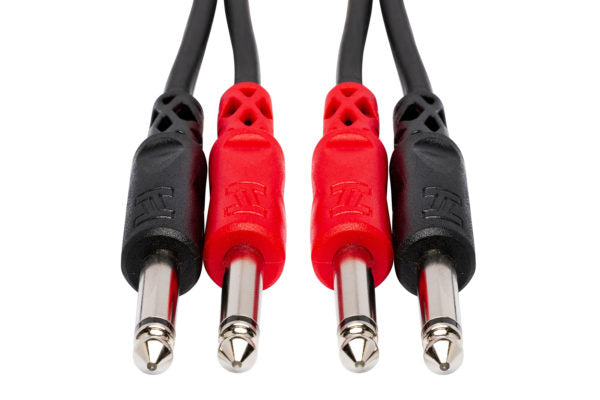 Hosa CPP-201 Stereo Interconnect Cable - Dual 1/4-inch TS Male to Same - 3.3 foot