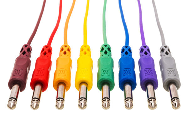 Hosa CPP-830 1/4-inch TS Male Patch Cable 8-pack - 1 foot (Various Colors)