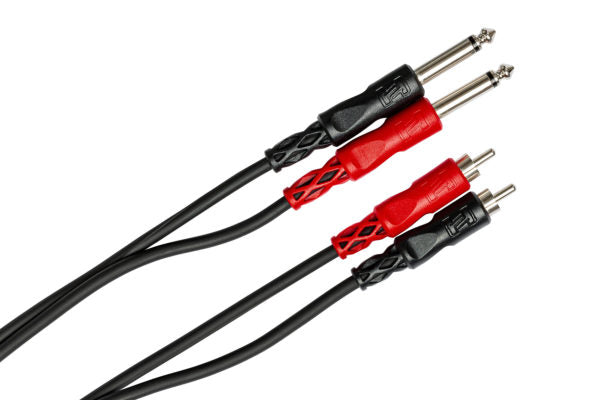 Hosa CPR-201 Stereo Interconnect Cable - Dual 1/4-inch TS Male to Dual RCA Male - 3.3 foot