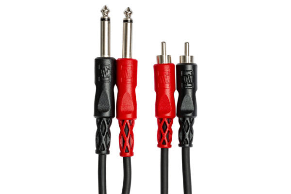 Hosa CPR-202 Stereo Interconnect Cable - Dual 1/4-inch TS Male to Dual RCA Male - 6.6 foot