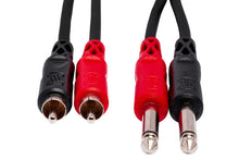 Load image into Gallery viewer, Hosa CPR-201 Stereo Interconnect Cable - Dual 1/4-inch TS Male to Dual RCA Male - 3.3 foot