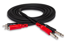 Load image into Gallery viewer, Hosa CPR-204 Stereo Interconnect Cable - Dual 1/4-inch TS Male to Dual RCA Male - 13.2 foot