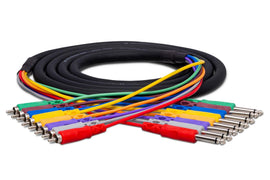 Hosa CPR-802 8-channel 1/4-inch TS Male to RCA Male Snake - 6.6 foot