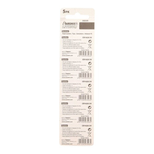 Install Bay CR1620 Lithium 3V Battery - 5pk