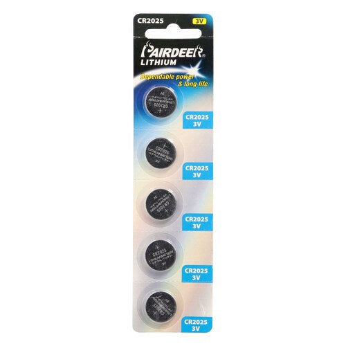 Install Bay CR2025 Lithium 3 Volt Battery 2.5MM - Package of 5