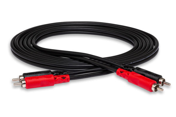 Hosa CRA-201RR Stereo Interconnect Dual Right Angle RCA to Dual Right Angle RCA Cable - 3 foot