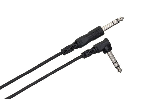 Hosa CSS-105R Balanced Interconnect Cable - 1/4-inch TRS Male to Right Angle 1/4-inch TRS Male - 5 foot