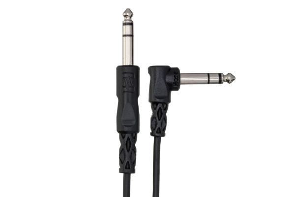 Hosa CSS-105R Balanced Interconnect Cable - 1/4-inch TRS Male to Right Angle 1/4-inch TRS Male - 5 foot
