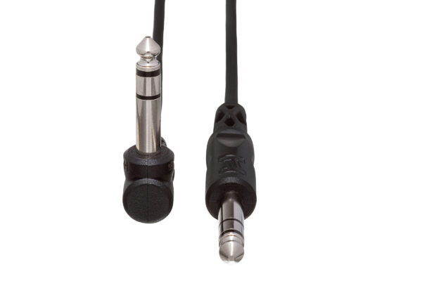 Hosa CSS-105R Balanced Interconnect Cable - 1/4-inch TRS Male to Right Angle 1/4-inch TRS Male - 5 foot