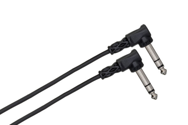Hosa CSS-105R Balanced Interconnect Cable - 1/4-inch TRS Male to Right Angle 1/4-inch TRS Male - 5 foot