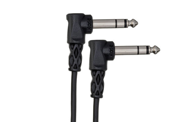 Hosa CSS-105R Balanced Interconnect Cable - 1/4-inch TRS Male to Right Angle 1/4-inch TRS Male - 5 foot