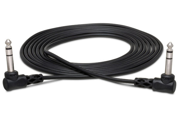 Hosa CSS-105R Balanced Interconnect Cable - 1/4-inch TRS Male to Right Angle 1/4-inch TRS Male - 5 foot
