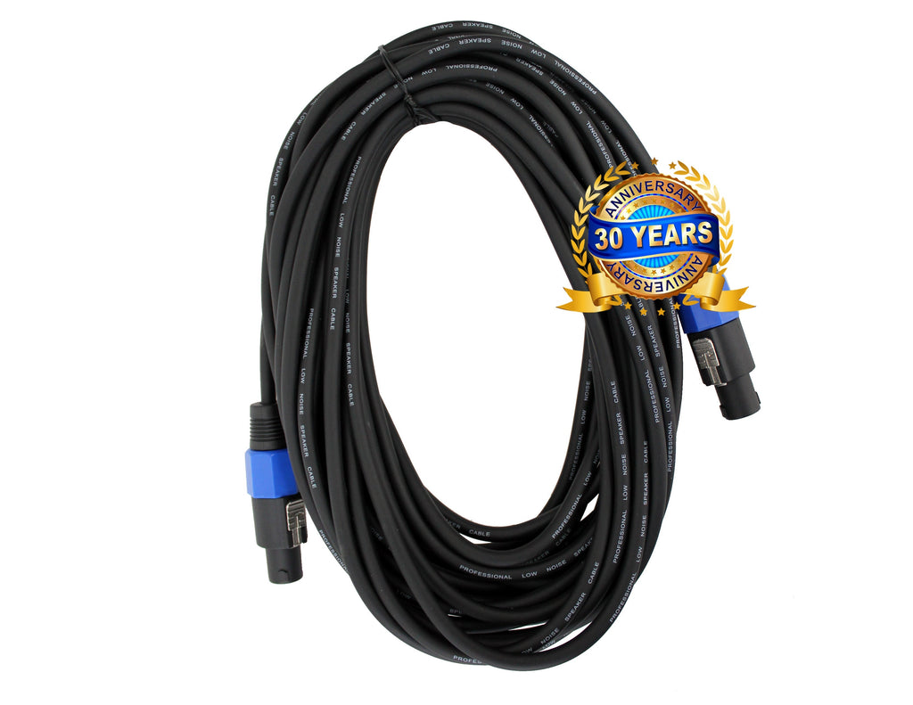 2x 25 ft foot speakon to speakon pro audio speaker cable Free USA Ship 25 Feet