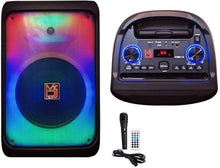 Load image into Gallery viewer, MR DJ CUBE12 12" Rechargeable Portable Bluetooth Karaoke Speaker with Party Flame Lights Microphone TWS USB FM Radio