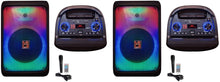 Load image into Gallery viewer, 2 MR DJ CUBE12 12" Rechargeable Portable Bluetooth Karaoke Speaker with Party Flame Lights Microphone TWS USB FM Radio