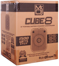 Load image into Gallery viewer, MR DJ CUBE8 8" Portable Karaoke Speaker Flame Lights Microphone TWS USB FM