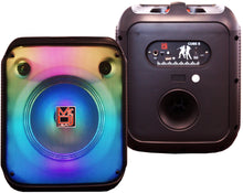 Load image into Gallery viewer, MR DJ CUBE8 8" Portable Karaoke Speaker Flame Lights Microphone TWS USB FM