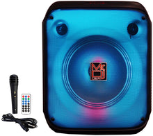 Load image into Gallery viewer, 2 MR DJ CUBE8 8" Rechargeable Portable Bluetooth Karaoke Speaker with Party Flame Lights Microphone TWS USB FM Radio