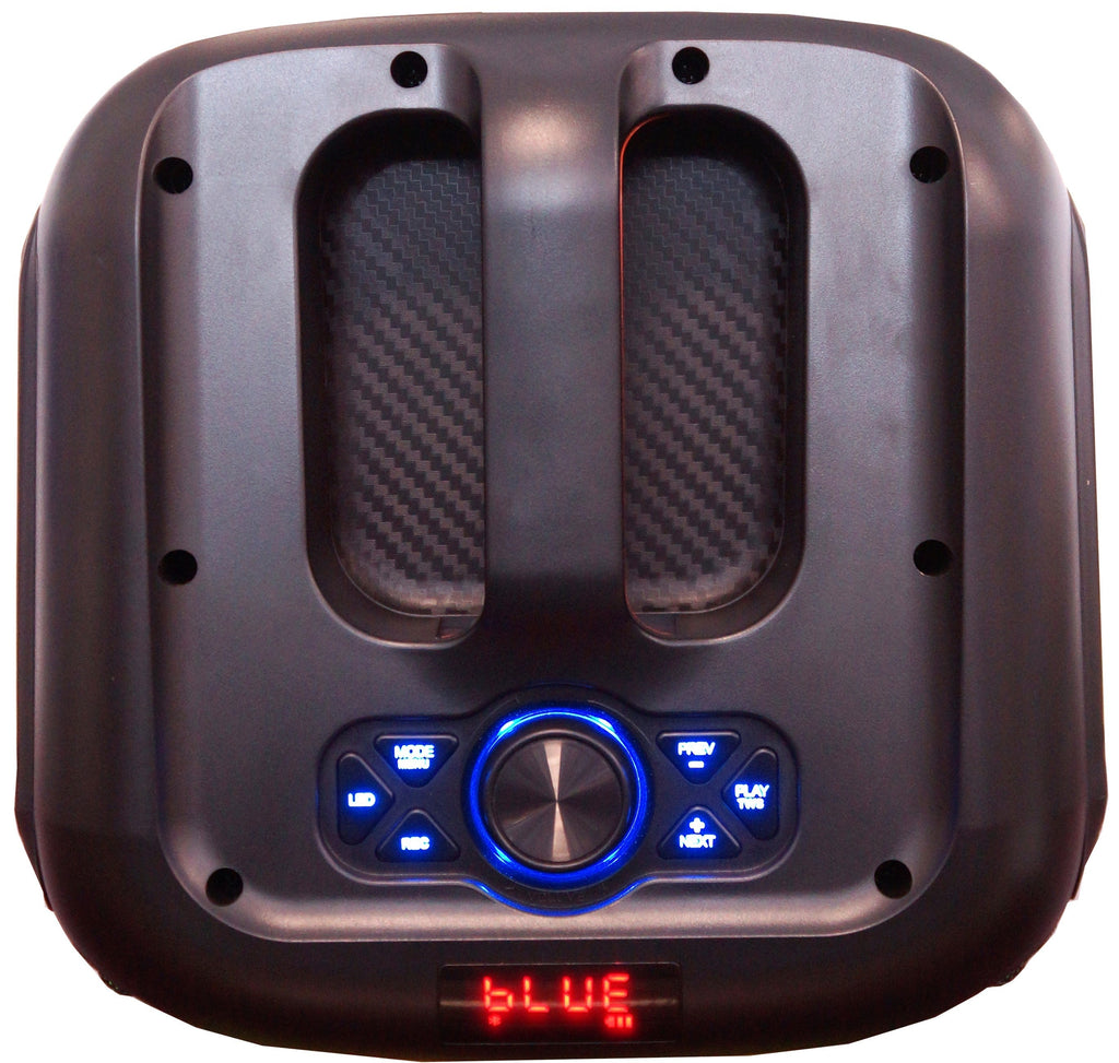 MR DJ CUBE8 8" Portable Karaoke Speaker Flame Lights Microphone TWS USB FM