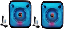 Load image into Gallery viewer, 2 MR DJ CUBE8 8" Rechargeable Portable Bluetooth Karaoke Speaker with Party Flame Lights Microphone TWS USB FM Radio