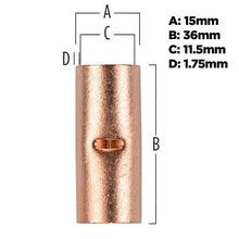 Load image into Gallery viewer, Install Bay CUR1-0 Copper Uninsulated Butt Connector 1/0 Gauge Package of 10