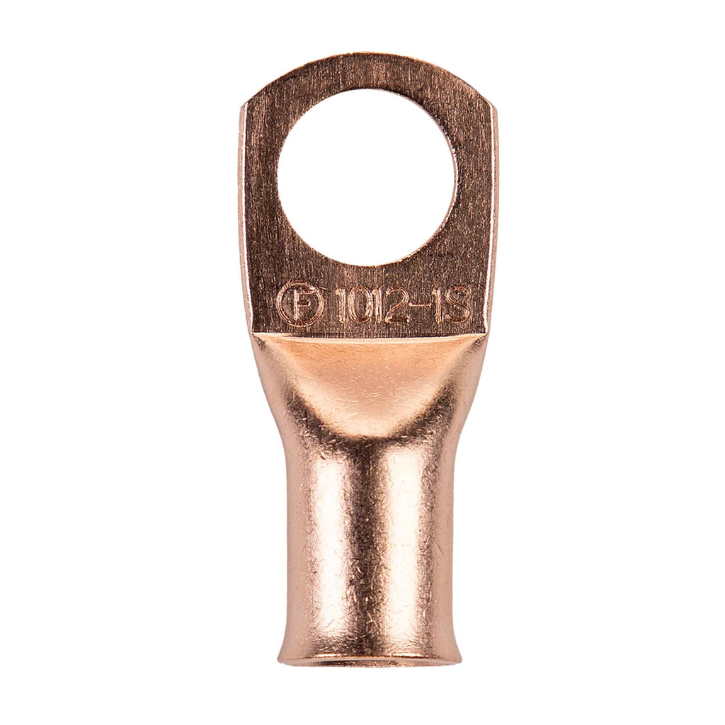 Install Bay CUR1012 Copper Uninsulated Ring Terminal 1/0 Gauge 1/2" 5/PK